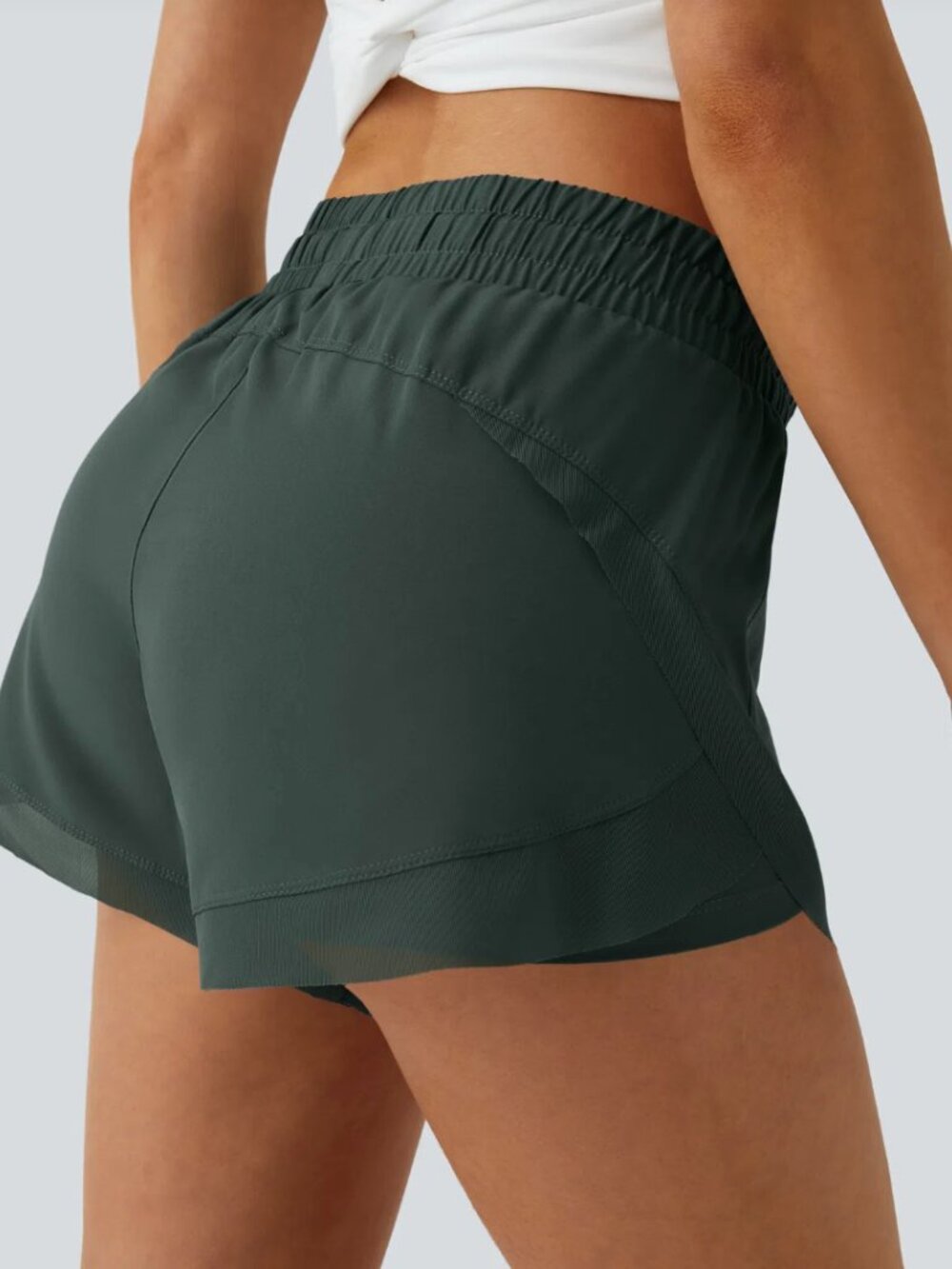 XL - NWT, Halara, Mid Rise Drawstring Mesh 2-in-1 Flowy Running Shorts 3'' - Picture 5 of 8